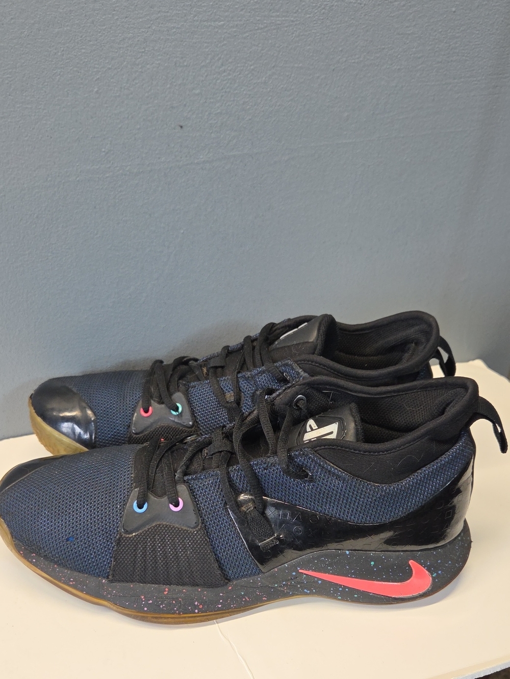 Nike Mens Nike PG 2 PlayStation EP Navy Mesh Athletic Shoes Size 11 RARE